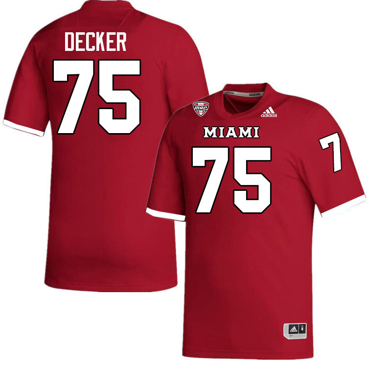 Miami University Redhawks #75 Ben Decker College Football Jerseys Stitched-Red